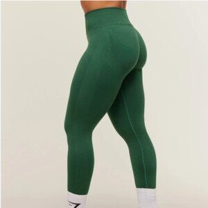 Gymshark Lift Seamless Leggings Womens Medium Green Body Fit Workout Athletic